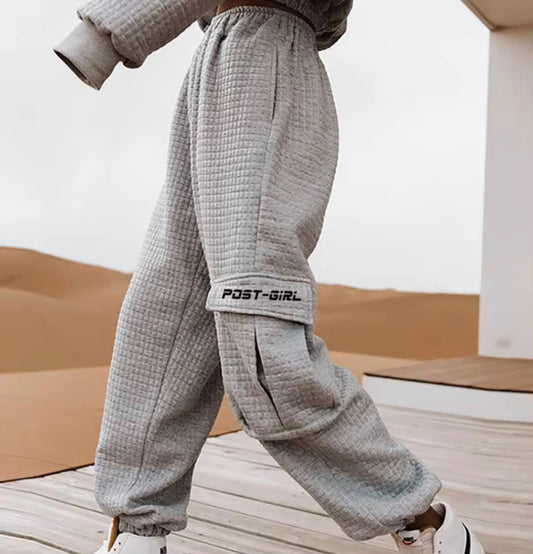 Grey Space Cotton Tracksuit Set (2 piece)