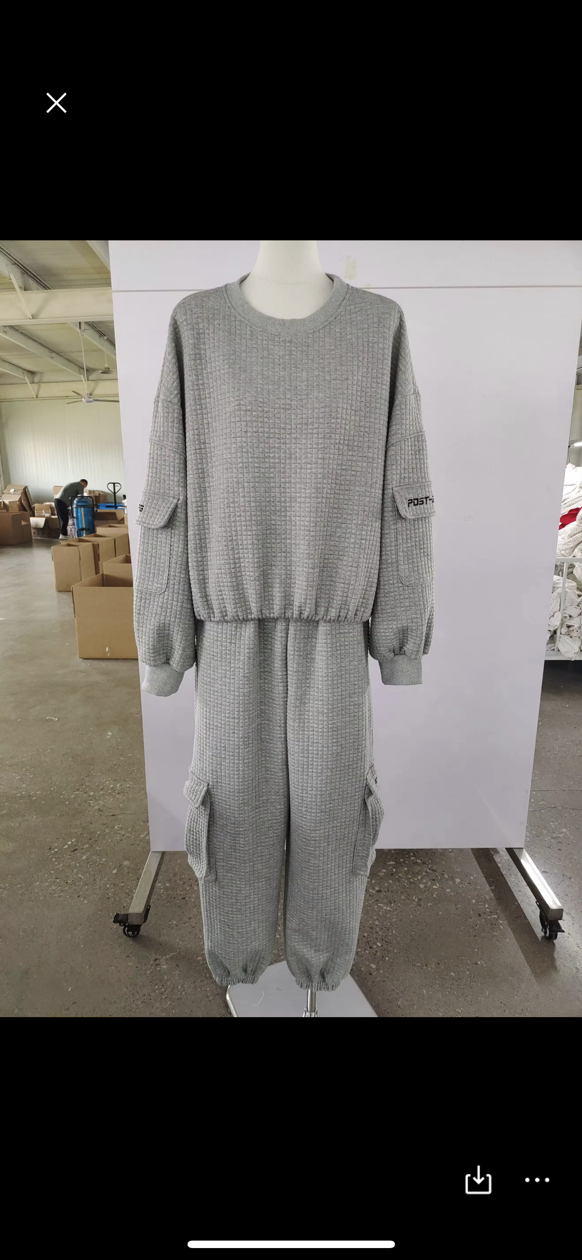 Grey Space Cotton Tracksuit Set (2 piece)