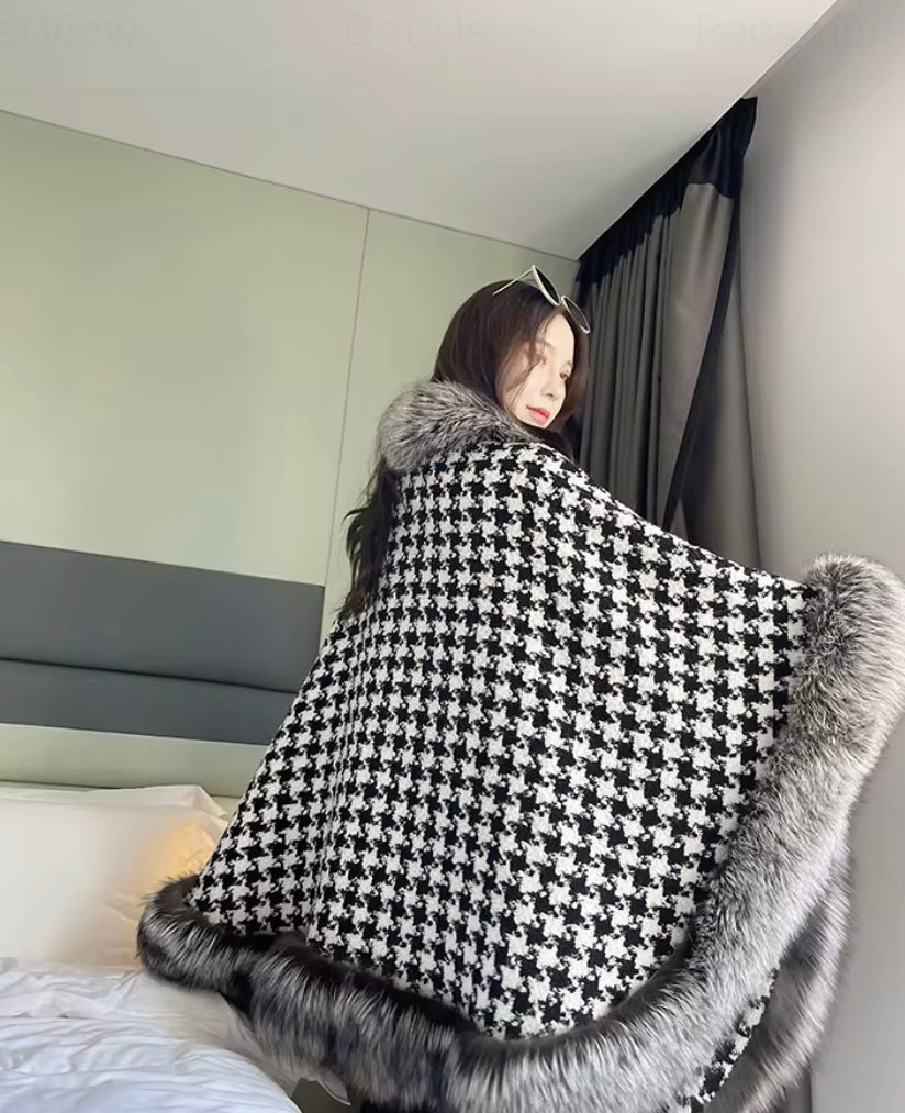 Faux Fox Fur Shawl