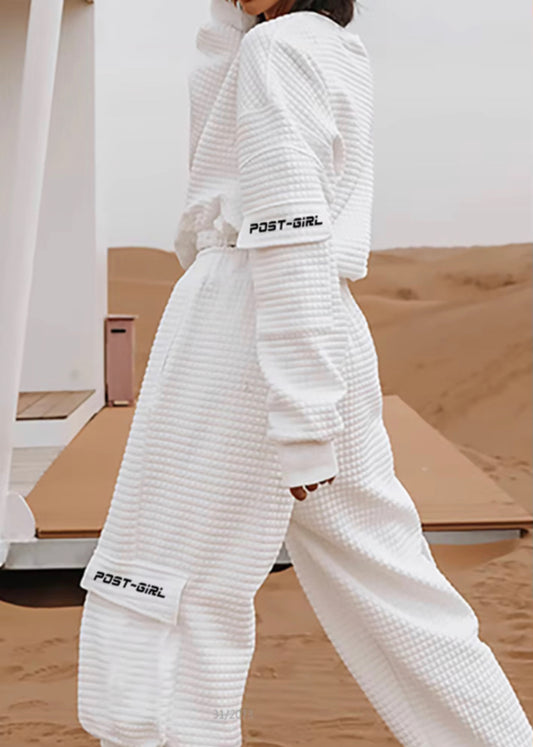 White Space Cotton Tracksuit Set (2 piece)