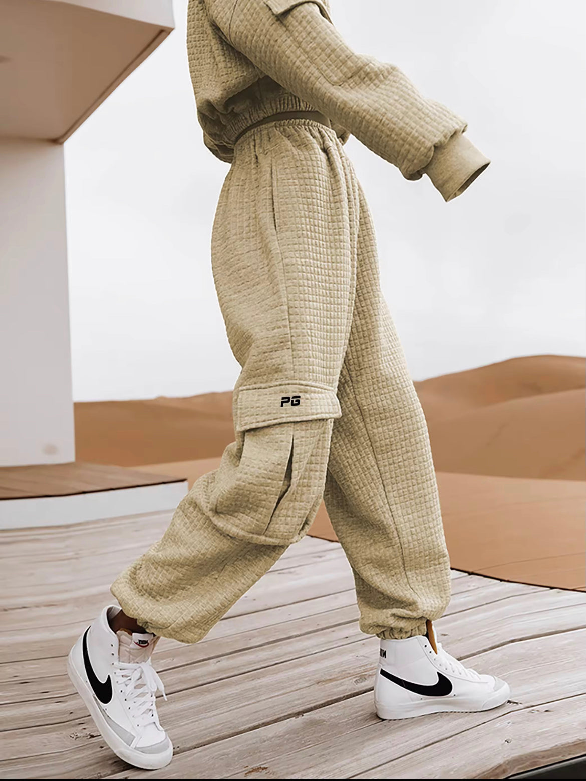 Grey Space Cotton Tracksuit Set (2 piece)
