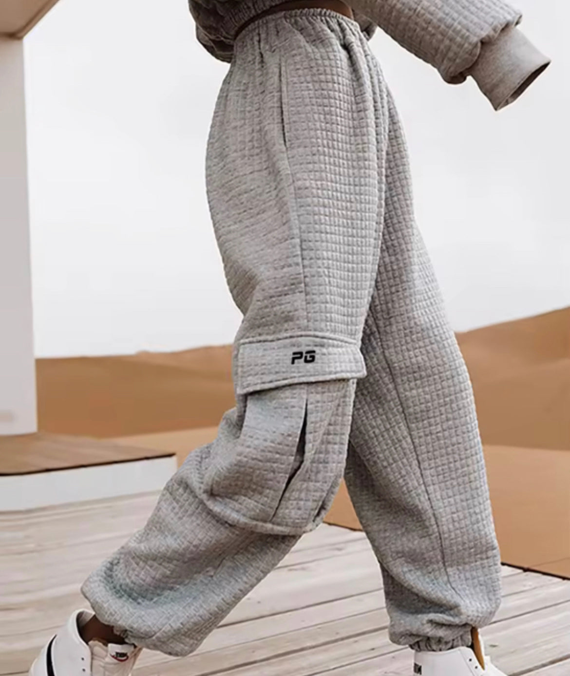 Grey Space Cotton Tracksuit Set (2 piece)