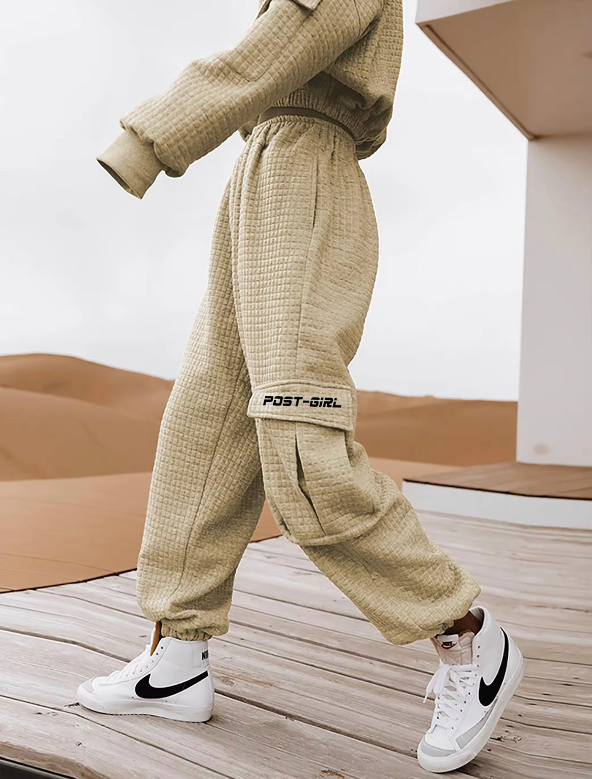 Grey Space Cotton Tracksuit Set (2 piece)