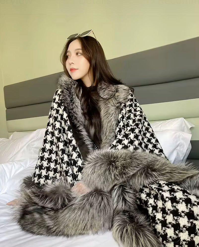 Faux Fox Fur Shawl
