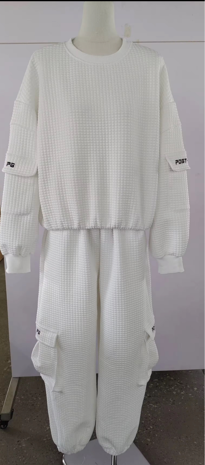 White Space Cotton Tracksuit Set (2 piece)