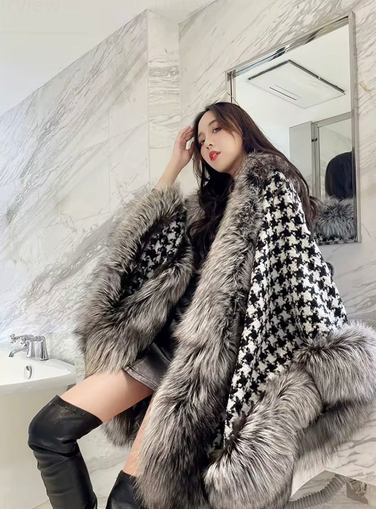 Faux Fox Fur Shawl