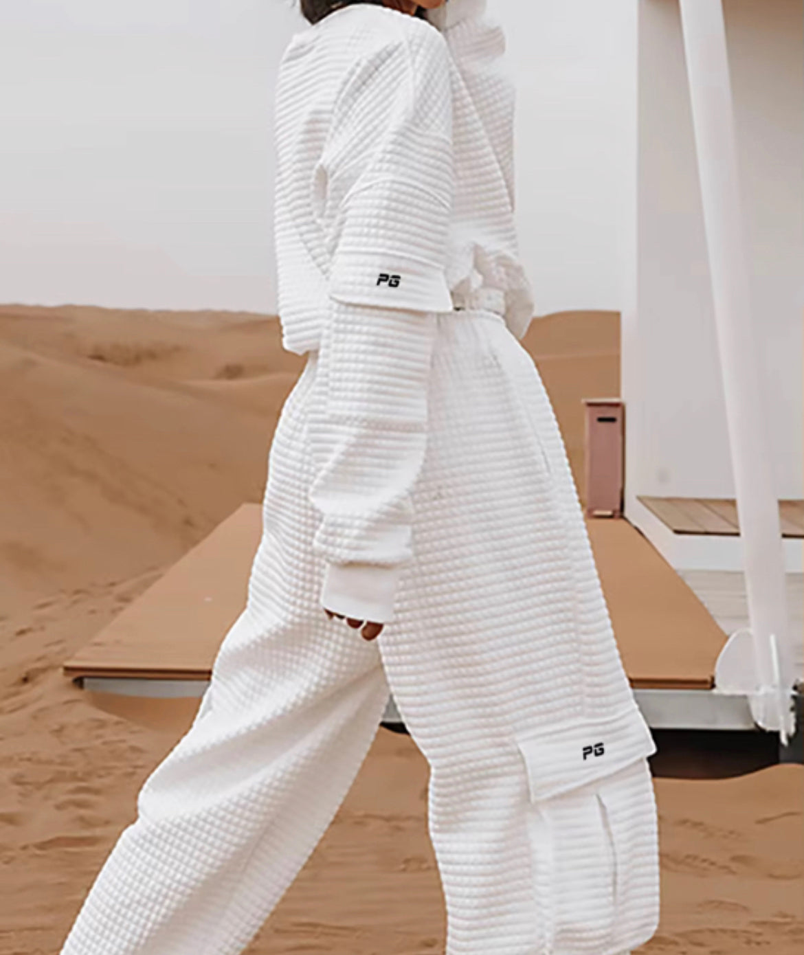 White Space Cotton Tracksuit Set (2 piece)