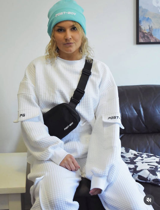 White Space Cotton Tracksuit Set (2 piece)